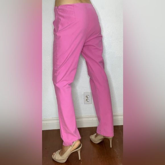 Hot Pink Straight Leg Stretch Women’s Cotton Pants (M) - Picture 8 of 9
